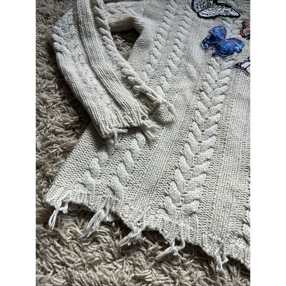 Sunset & Spring Butterfly Cable-Knit Sweater Women’s Large - Picture 7 of 10